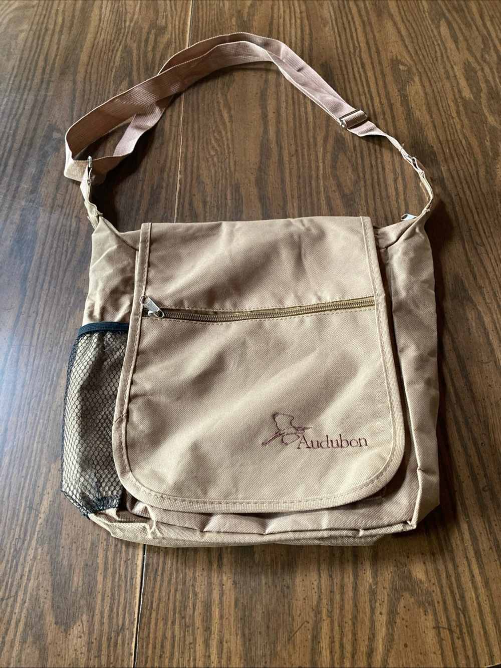 Tan Crossbody Audubon Messenger Bag - Compact Shoulder Bag bird watching field